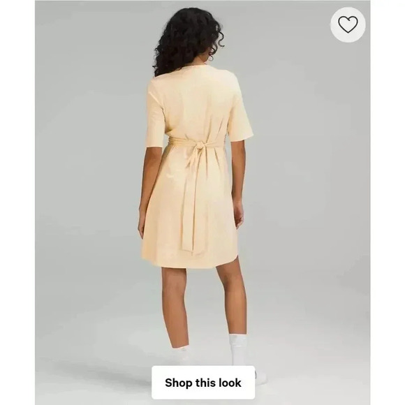 Lulelemon Wrap-Front T-Shirt Dress color Prosecco Size 6/8 - Picture 2 of 6